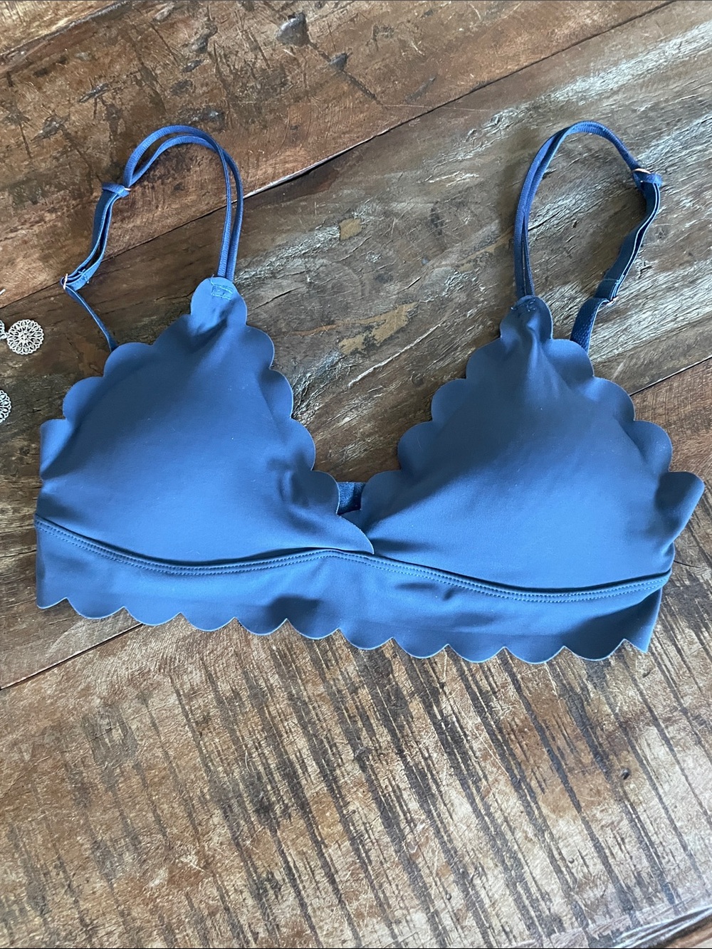 Anthropologie Scalloped Edge Bralette in Blue